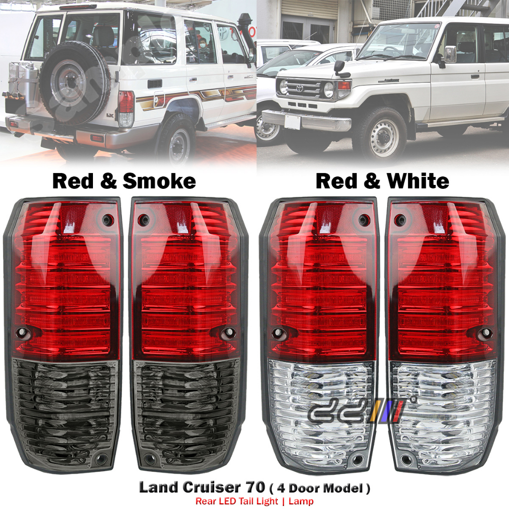 (1 คู่) Toyota Landcruiser Prado LJ78 LJ79 KZJ78 LC2 LCII (4 ประตู) ไฟท้าย LED Lampu Belakang Land C