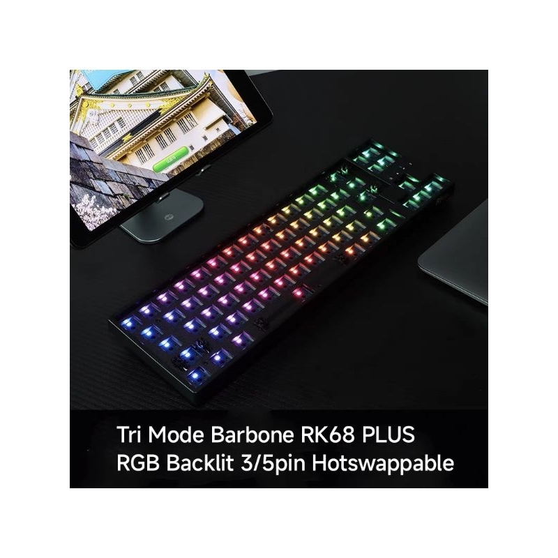 RK68 Plus Barbaone Tri-mode Mechanical Keyboard RGB Backlit