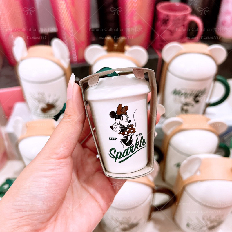 Starbucks x Disney 2023 Collection Minnie Ceramic Ornament 新 Miira🇸🇬星巴克迪士尼联名ซีรีส์米หางแฉกถัง