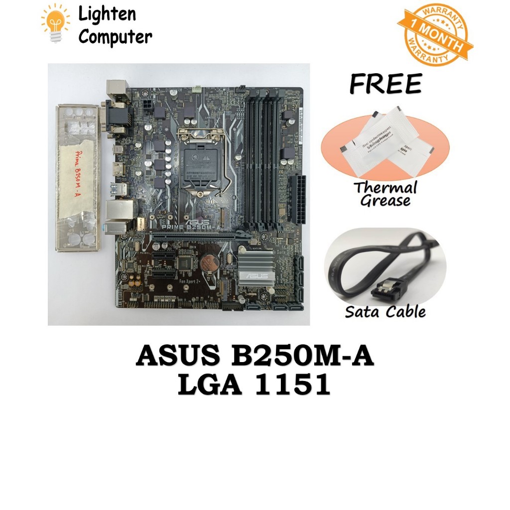 มือสองเมนบอร์ด ASUS PRIME B250M-A B250 LGA 1151 6th 7th Gen Intel mATX Micro ATX