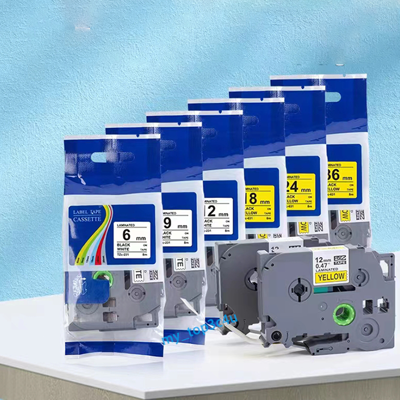 สําหรับ Brother P-touch เครื่องพิมพ์เทป TZe-231 สําหรับ PT-H110 PT-D210 PT-D450 PT-D600 PT-P700 PT-P