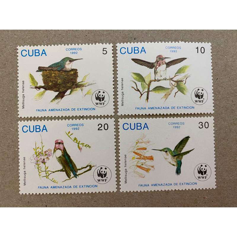 {JK} Cuba 1992 - WWF Series Birds Stamps 4V MNH