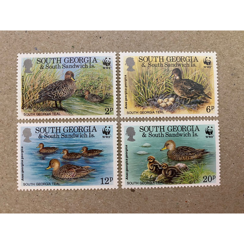 {JK} แซนด์วิชจอร์เจียใต้และใต้คือ 1992 - WWF Series Birds Stamps 4V MNH
