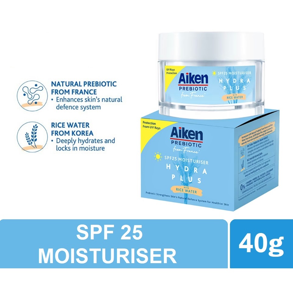 Aiken Prebiotic SPF 25 มอยส์เจอร์ไรเซอร์ไฮดร้า พลัส 40 กรัม ป้องกันรังสียูวี