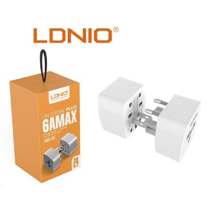 LDNIO Z4 สากล .ปลั๊ก. อะแดปเตอร์พร้อมพิน UK/EU/US/AU และซ็อกเก็ตอเนกประสงค์ 2 ช่อง (6A)