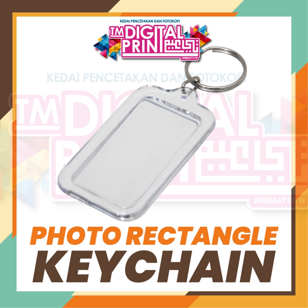 [KEYCHAIN เท่านั้น - ไม่มีภาพ] PHOTO KEYCHAIN RECTANGLE / TRANSPARENT / BLANK ACRYLIC / INSERT PHOTO