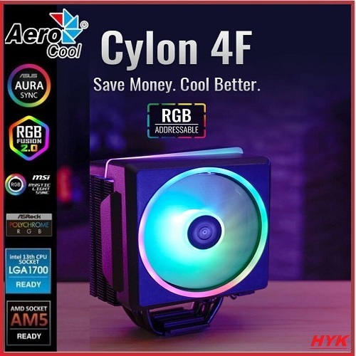 Aerocool CYLON 4F ARGB CPU AIR COOLER (สีดํา)