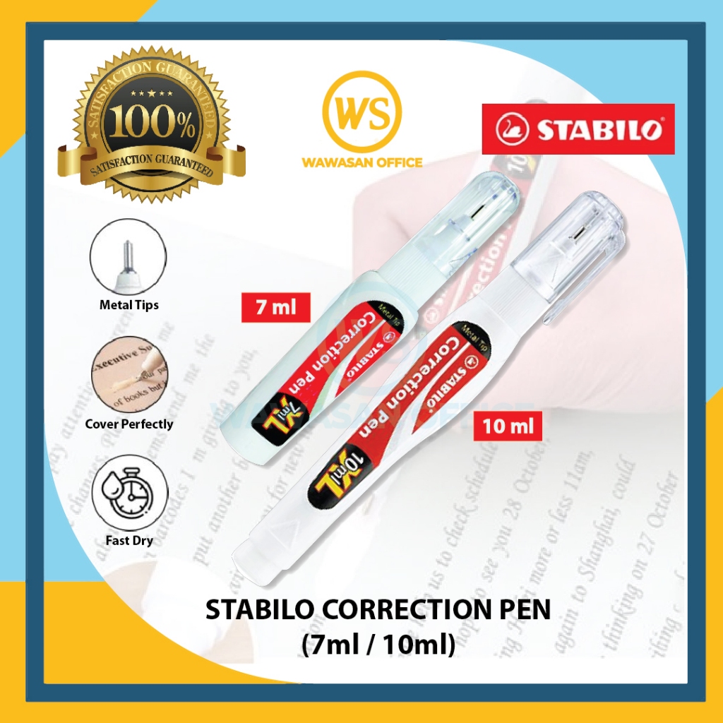 ปากกาลบคําผิด Stabilo XL / กระดาษเหลว / ฟลูอิดลบคําผิด / ปากกา Pemadam 888-PS / 888-PM  7ml / 10ml