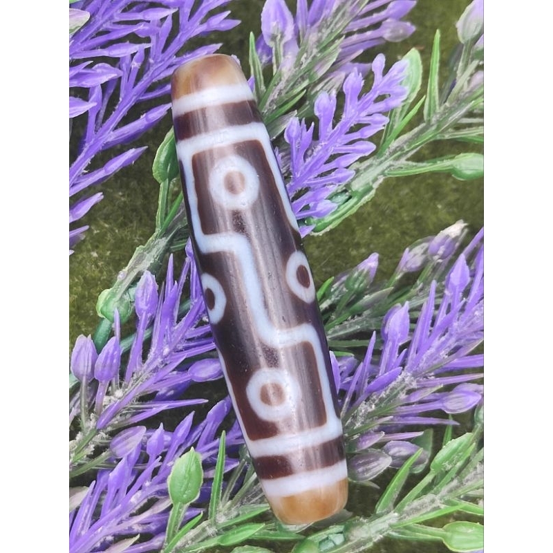 57.5 มม.X 12.6 มม.High-Oil Nine-Eyed Dzi Collection Nine-Times Mering Compassion Growth Invative Her