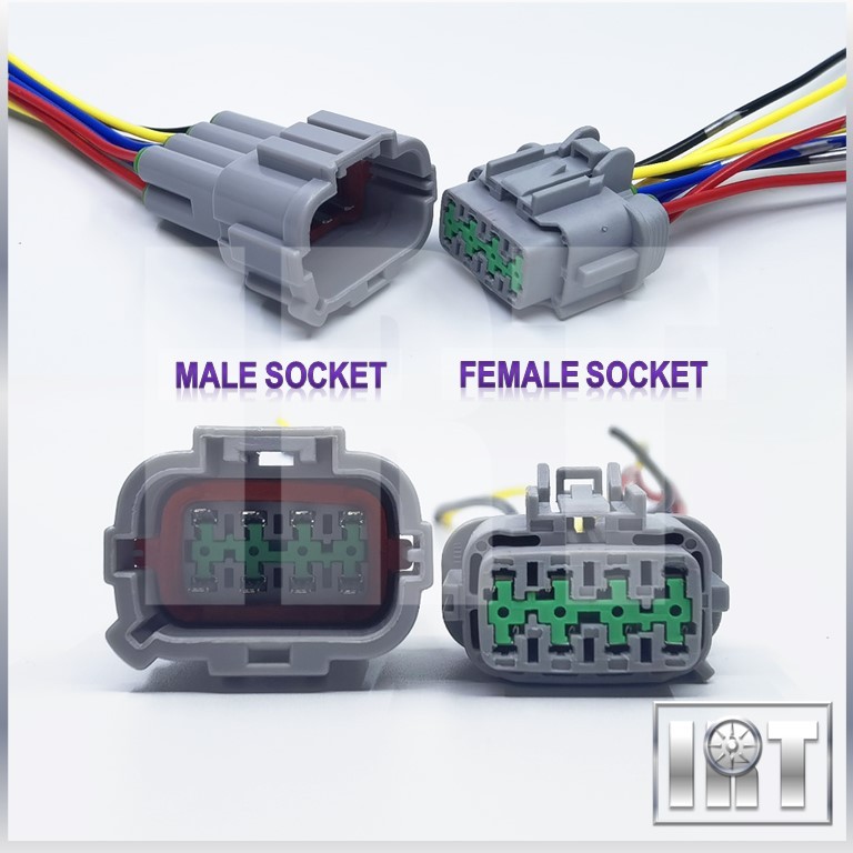 8 Pin ไฟหน้าหัวฉีด Connector ซ็อกเก็ต Silvia Nissan R33 R34 Skyline GTS RB25DET SR20DET เครื่องยนต์ 