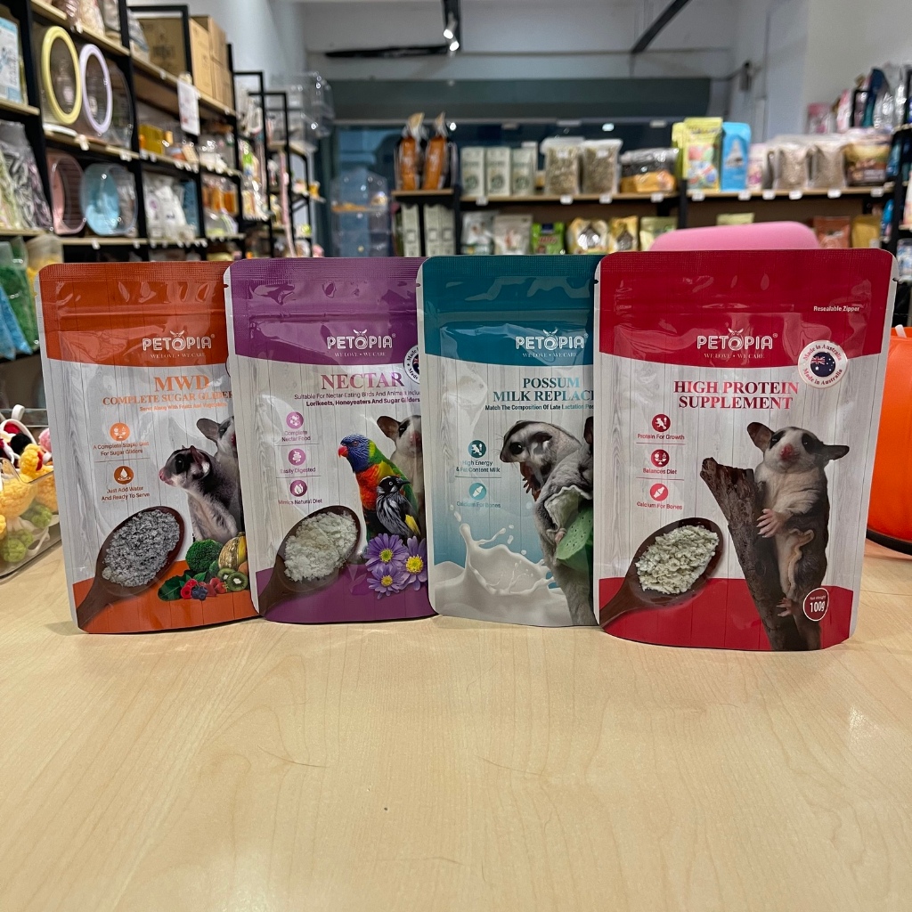 สัตว์เลี้ยงโคโคโค 🐾 Petopia Sugar Glider Food Complete Diet Meal HPS MWD SCF น้ําหวานนมทดแทนอาหารเสร