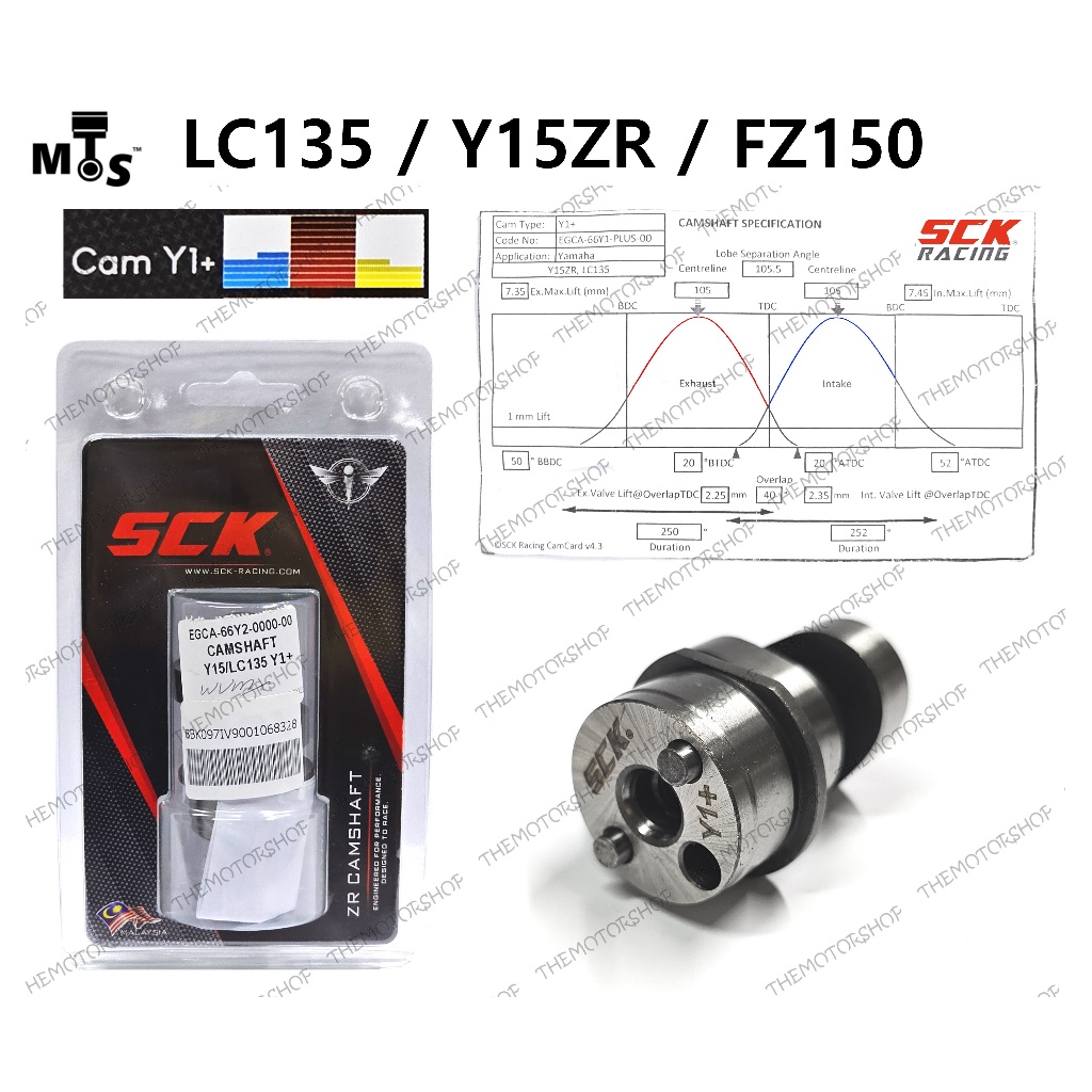 (ใหม่) SCK RACING (TOPSPEED/TORQUE) LC135 135LC LC 135 FZ Y15ZR Y15Z Y15 HIGH CAM CAMSHAFT Y6 Y7 Y1 