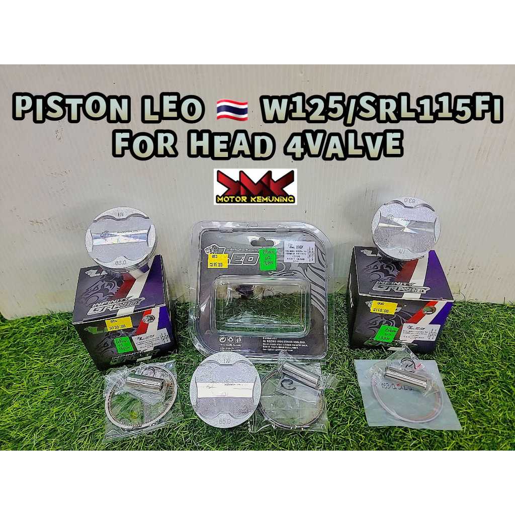 (W125 / SRL115FI 4V) LEO 68MM/65MM/63MM 13PIN 4 VALVE PISTON WAVE125/SRL115Fi RACINGHEAD SUPER 13 PI
