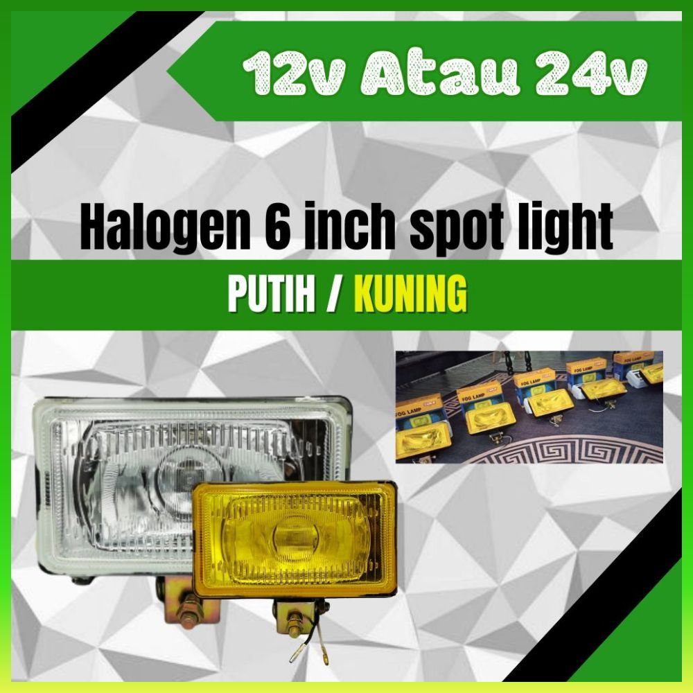 Beacon Cheras ฮาโลเจนกีฬา Light Putih Kuning 12v 24v 6 นิ้ว Petak Comet510 Fx1160 Lori Kereta Akseso