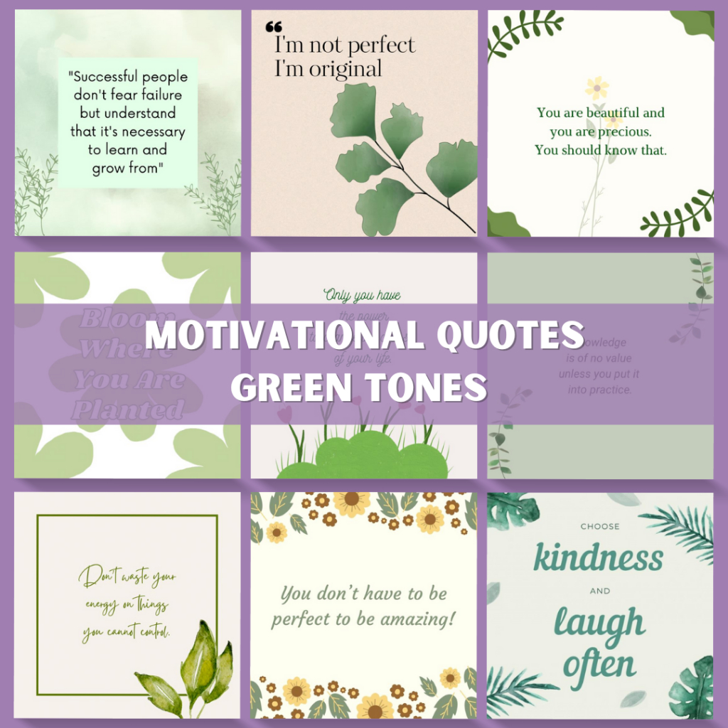[MINIMUM 10 ชิ้น] QUOTES CARDS POSITIVE QUOTES - โทนสีเขียว
