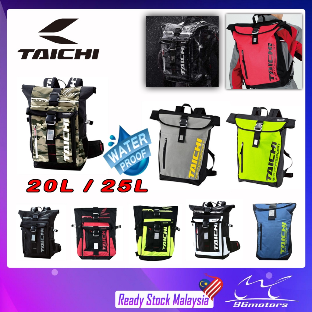 Taichi กันน้ํา 20L / 25L กระเป๋าเป้สะพายหลังรถจักรยานยนต์กระเป๋าเดินทางแพ็คกีฬากระเป๋าแพ็คจักรยานขี่