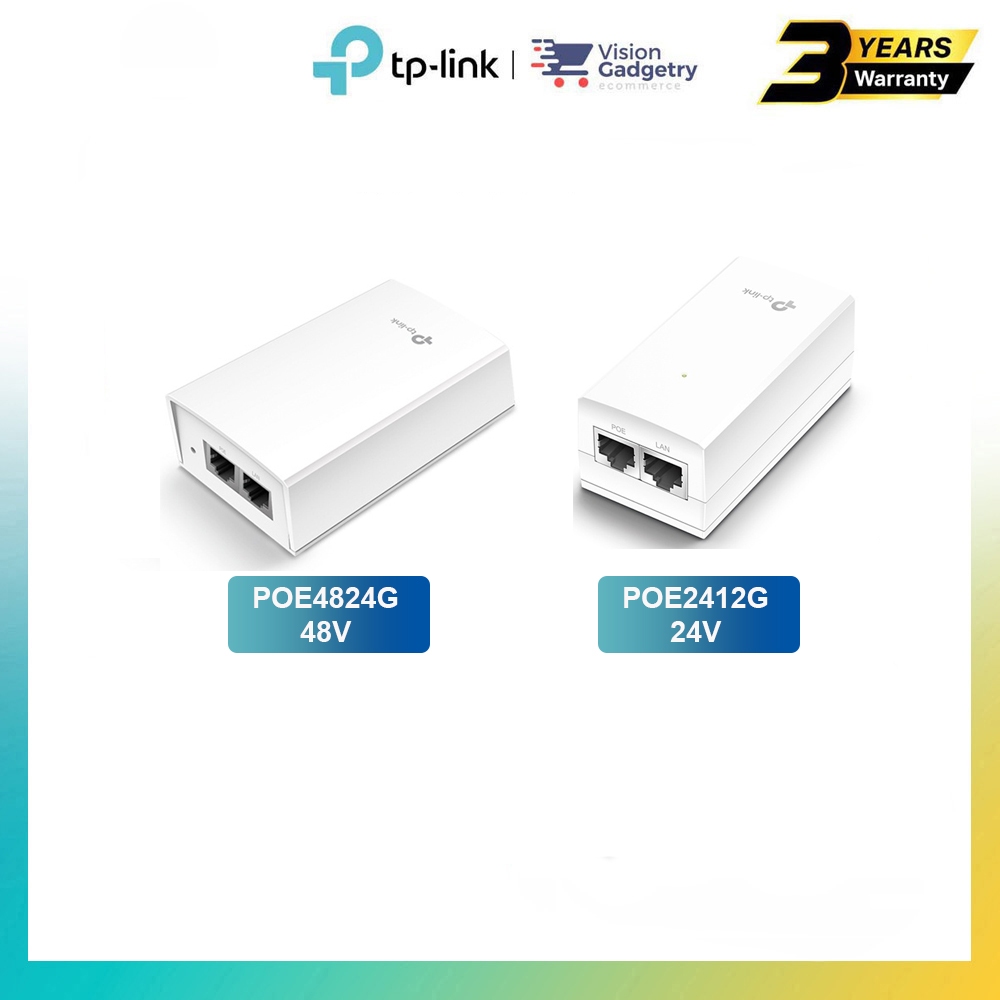 TP-Link TL-POE4824G TL-POE2412G 48V 24V DC Gigabit Passive PoE Adapter