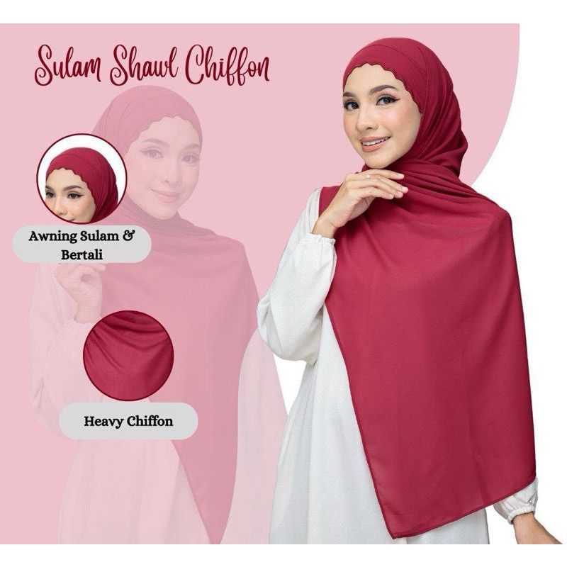 SHAWL SULAM CHIFFON -TIEBACK