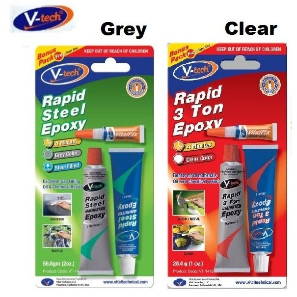 (56.8g) V-Tech Rapid Steel 4 นาที Epoxy VT-140B1 / Rapid 3 ตัน 4 นาที Epoxy VT-141B1