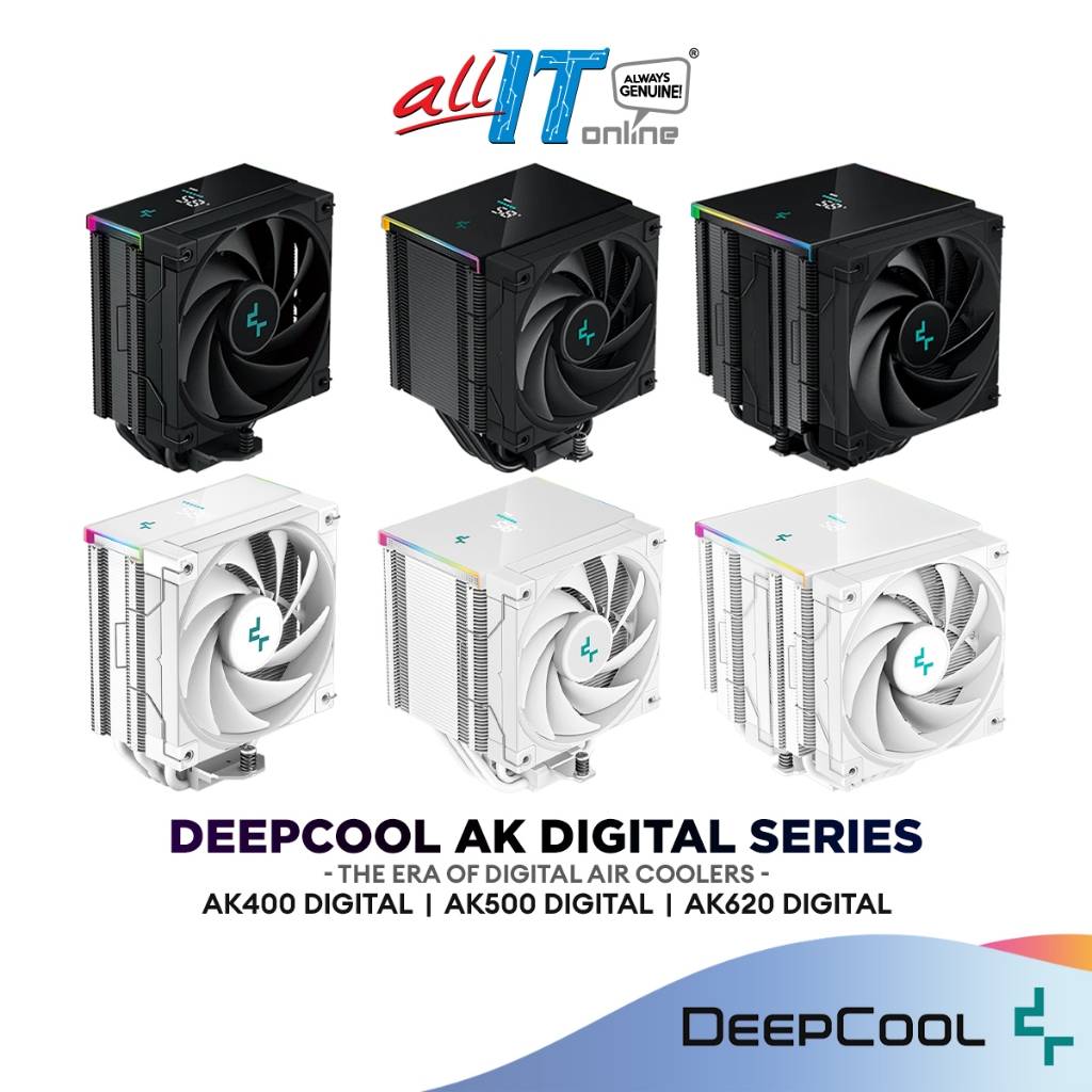 Deepcool AK400 / AK500 / AK620 Digital Black/ White Series เครื ่ องทําความเย ็ น CPU ประสิทธิภาพสูง Intel &amp; AMD CPU Air Cooler