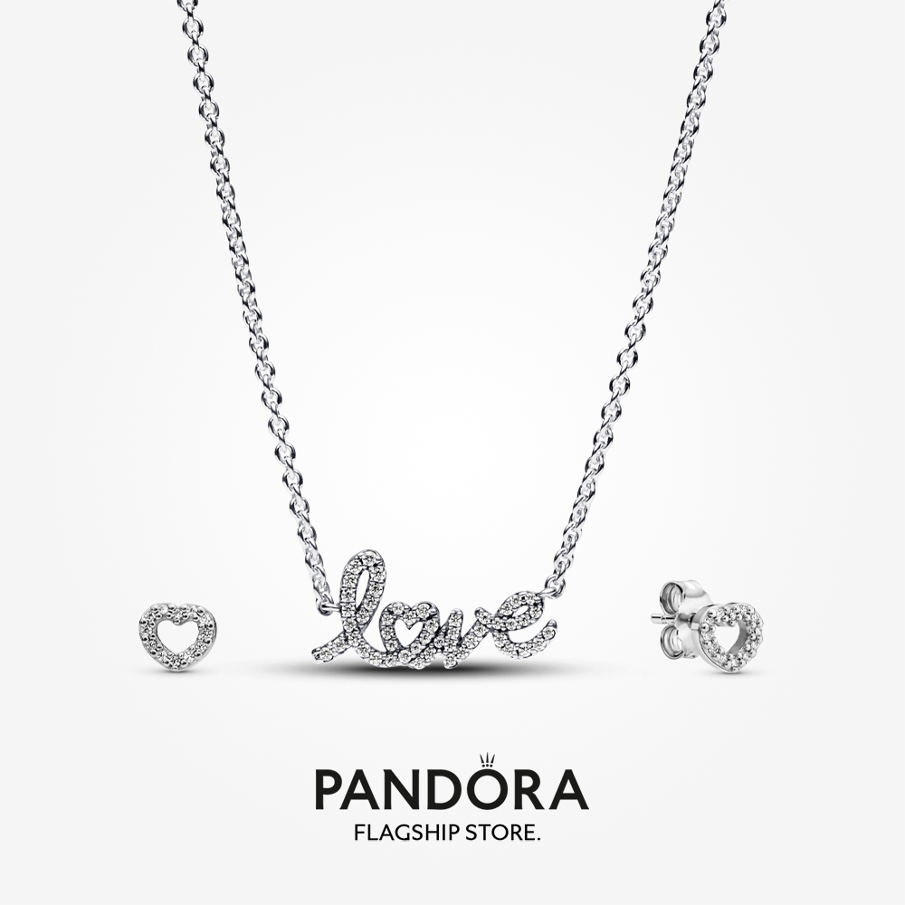 Pandora ชุดสร้อยคอ พร้อมจี้รูปหัวใจ ขนาด 45 ซม.