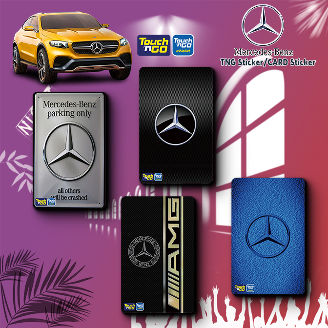 Mercedes-benz Car Tng Sticker - Tng Touch N Go Sticker/Bank Card Sticker Cover (ซื้อ4ฟรี1)