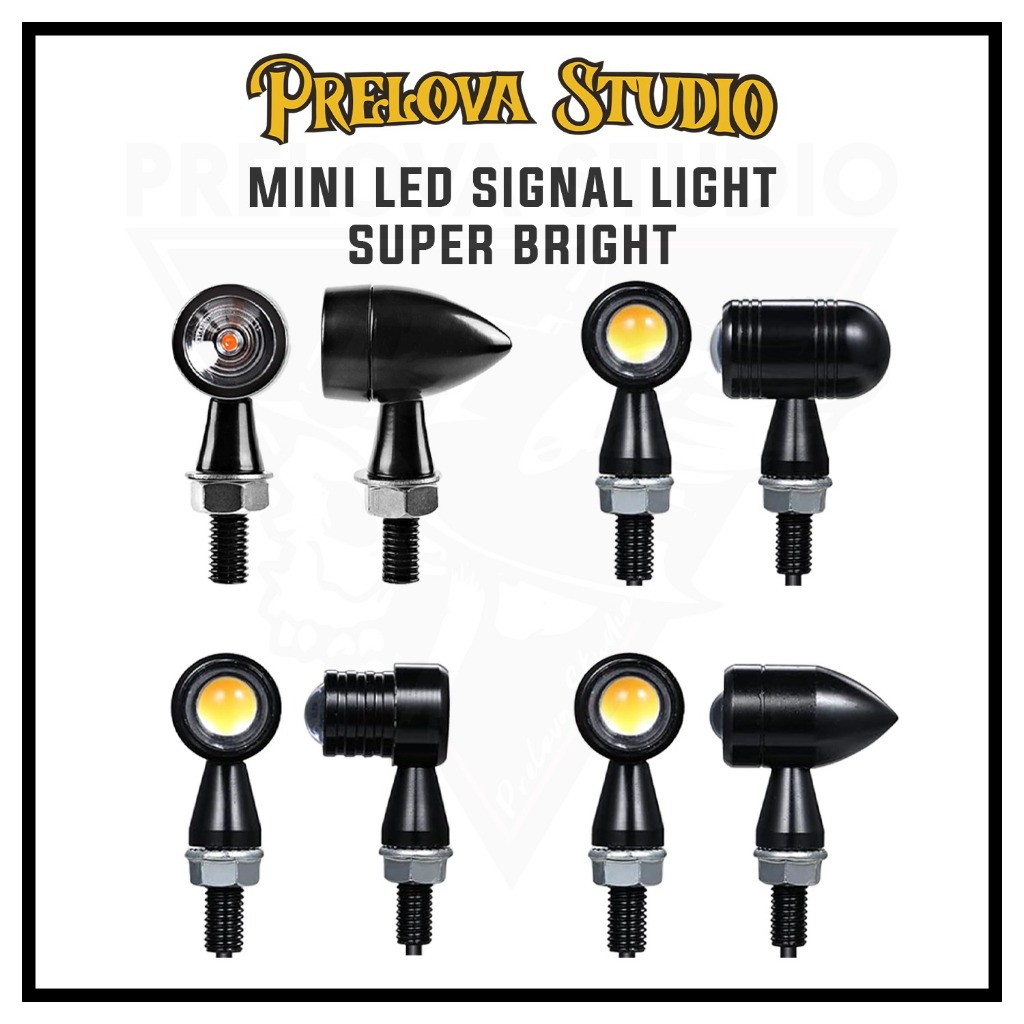 SIGNAL LED SMALL 2PCS CAFE RACER (SUPER BRIGHT!) UNIVERSAL CUSTOM MOTORCYCLE BOBBER CHOPPER MOTORBIK