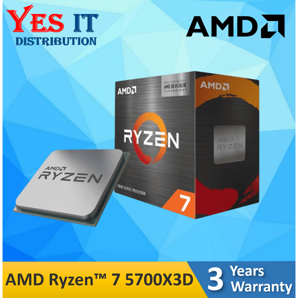 โปรเซสเซอร์เกม AMD Ryzen 7 5700X3D / RyzenTM 7 5800X3D 96MB AM4