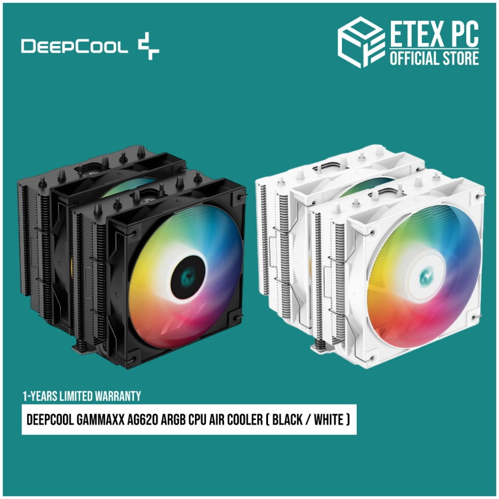 Deepcool Gammaxx Ag620 ARGB แอร์คูลเลอร์ CPU (สีดํา/สีขาว)