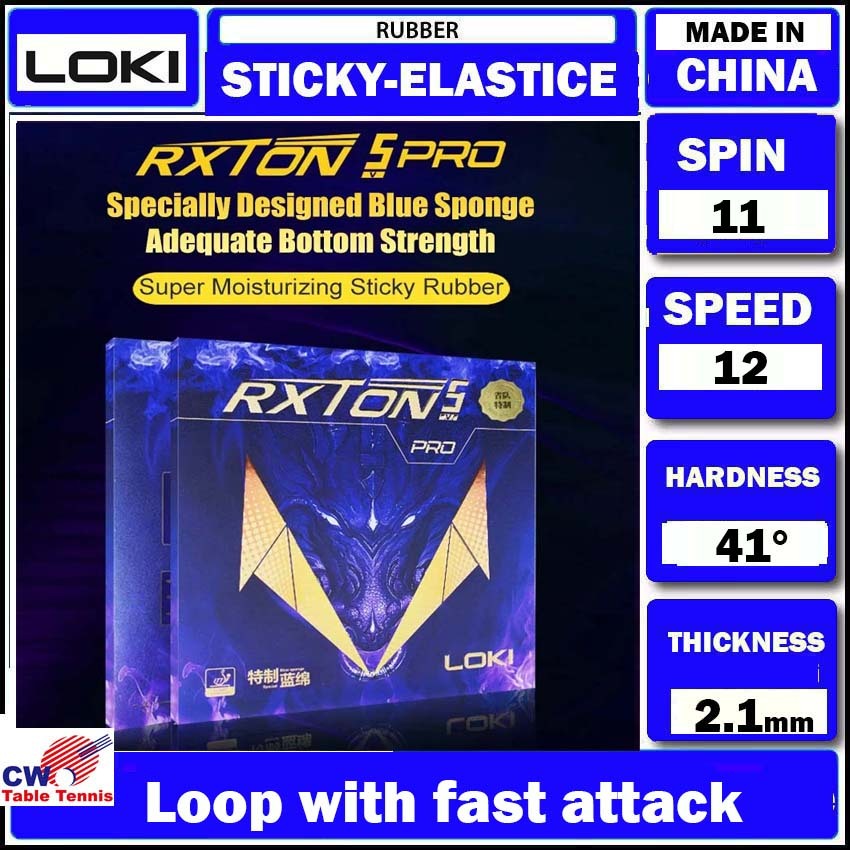 Loki Rxton 5 Pro Rxton V Pro ยางนุ่มเหนียว ออกแบบเป็นพิเศษ ยางปิงปองฟองน้ําสีฟ้า Getah Ping Pong