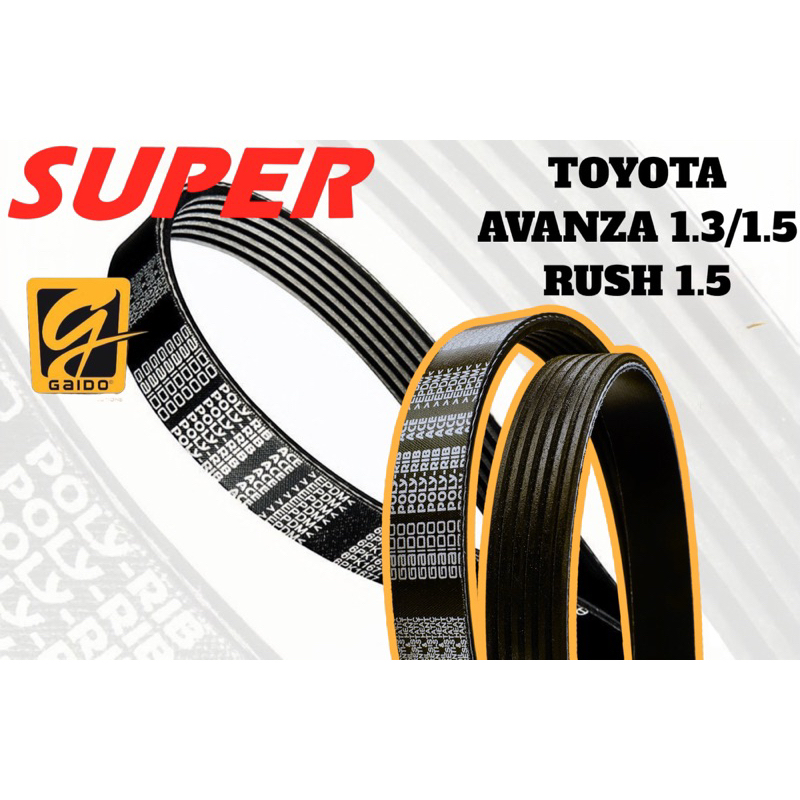 GAIDO TOYOTA AVANZA 1.3,1.5 RUSH 1.5 2006-2011 FAN BELT 4PK1890/6PK1920