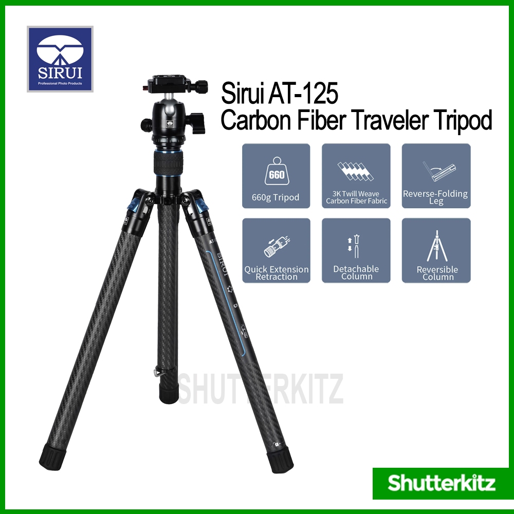 SIRUI AT125 w/B00K BALLHEAD LIGHTWEIGHT & PORTABLE TRAVEL TRIPOD