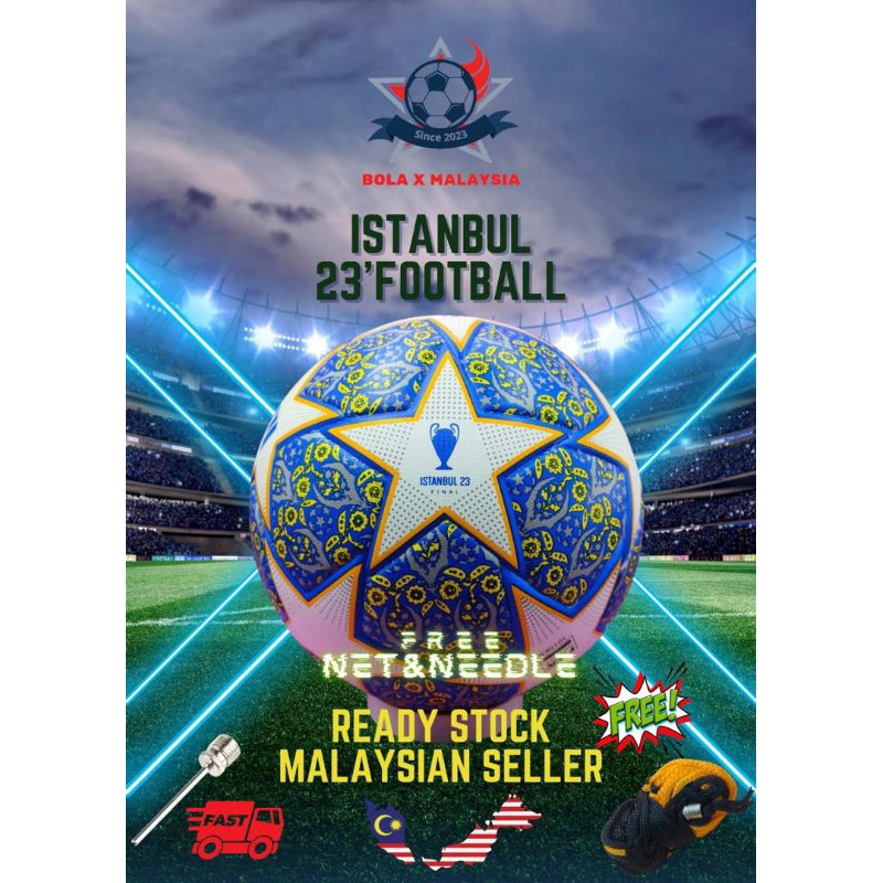 คุณภาพดี!! Adidas ISTANBUL 23 FINALE MATCH BALL Padang Football/Futsal Size 5 [LAMINATE]