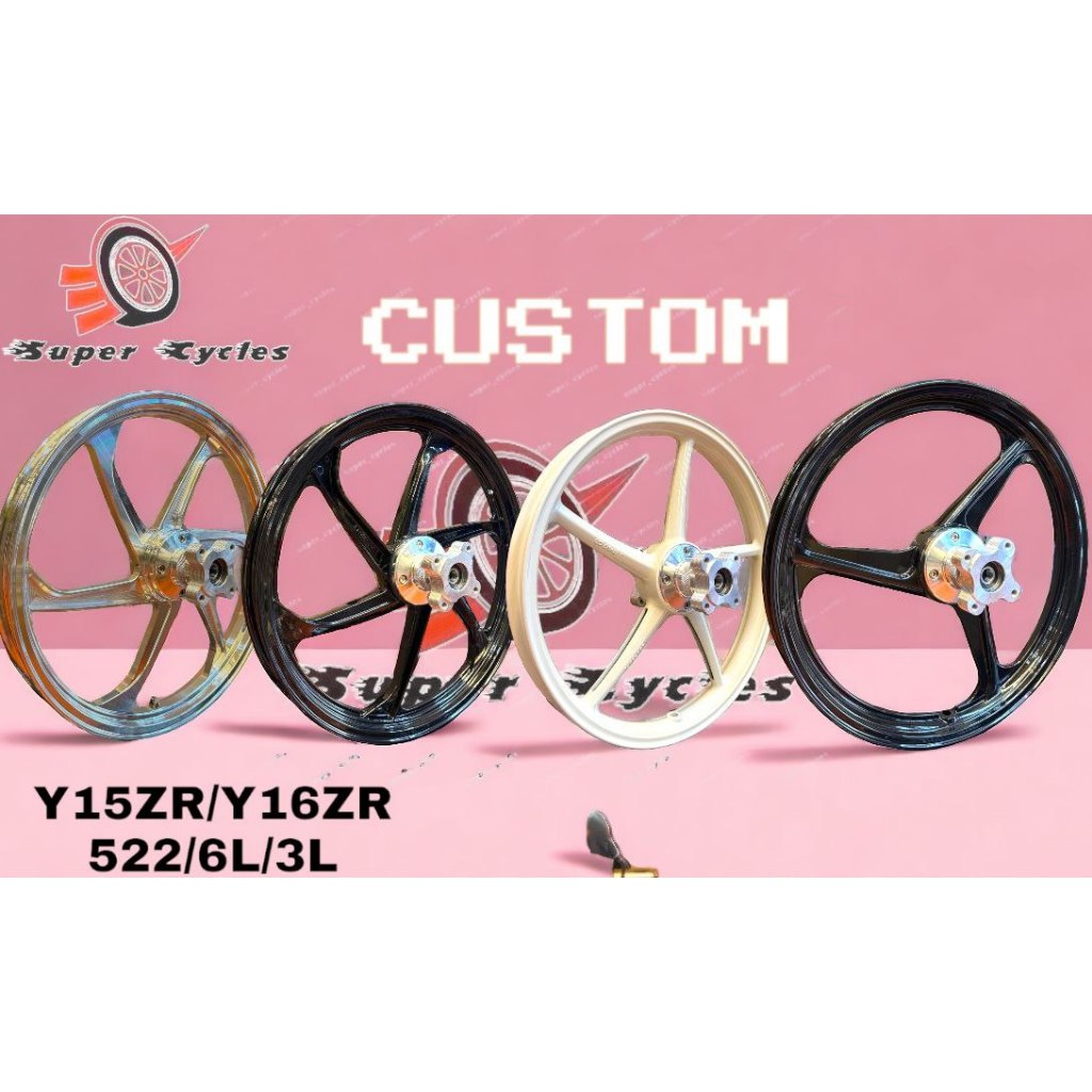 SP CUSTOM RIM SP522 3 BATANAG 6L 522 Y15ZR สีดําไทเทเนียม 6 BATANG Y16ZR LC PAKAI ARM Y15 PNP เท่านั