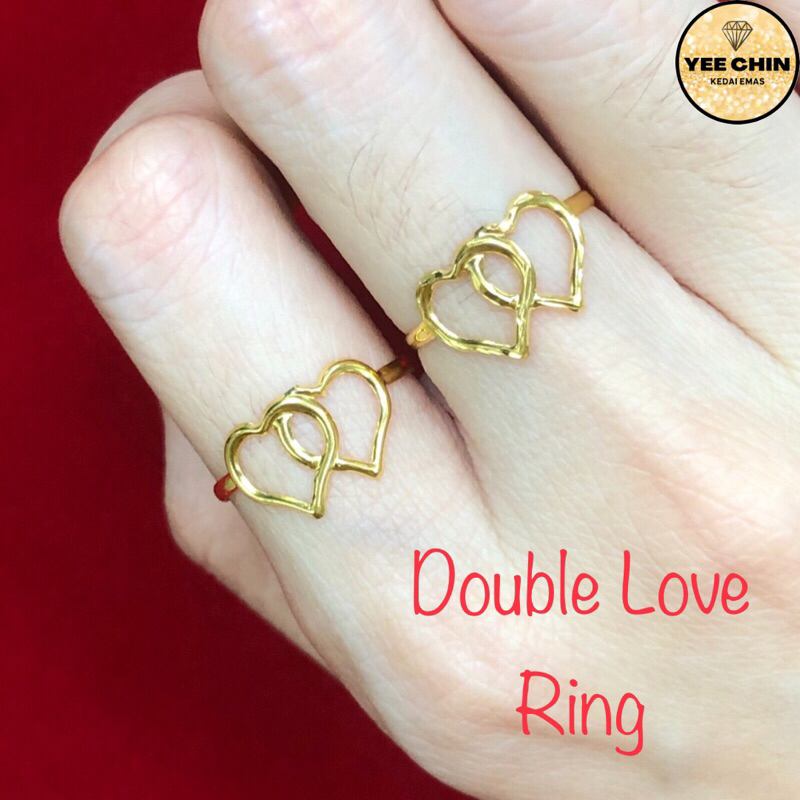 Yee Chin 916 แหวนทอง Double Love Bajet Tulen/Gold 916 Ring