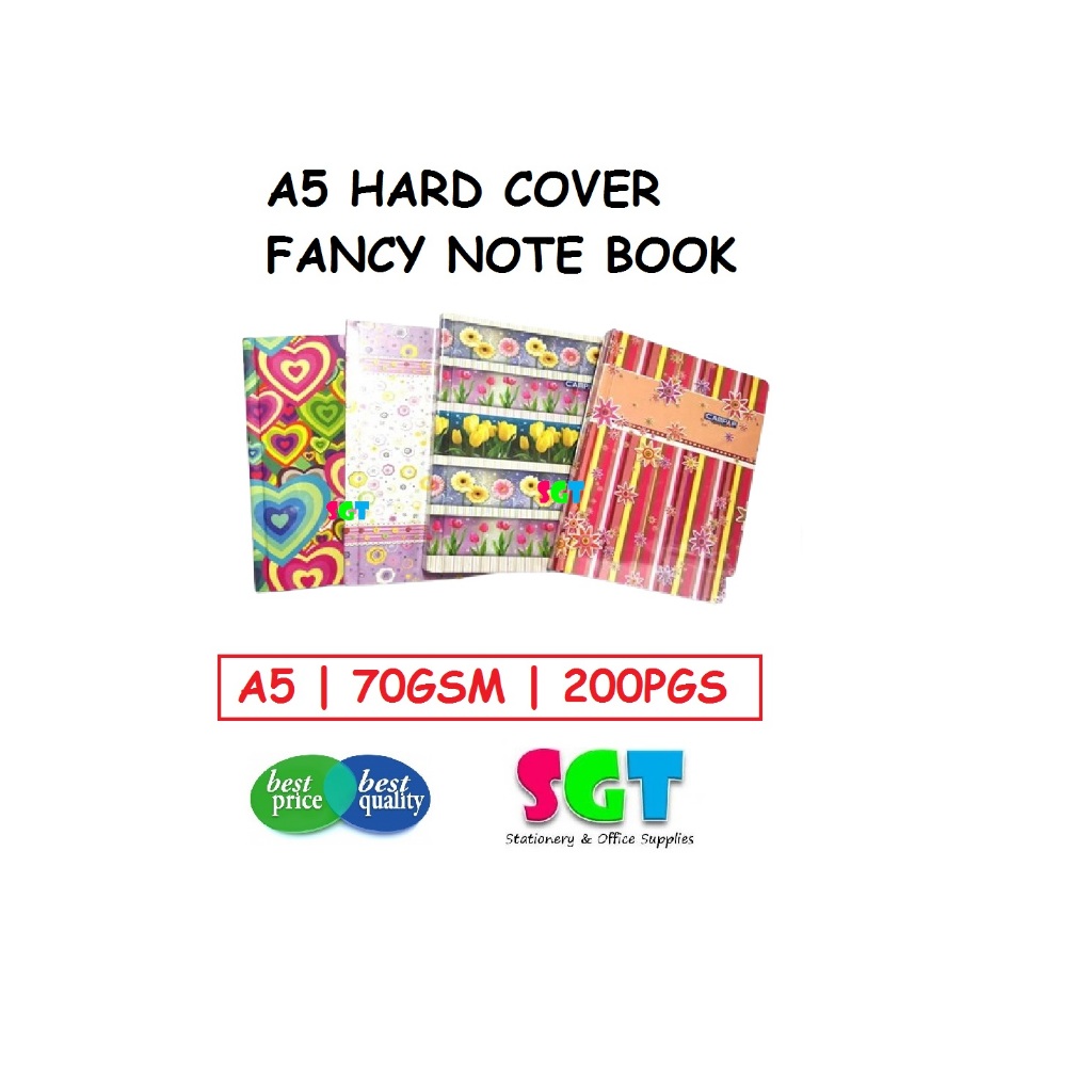 A5 หนังสือปกแข็งแฟนซี 200pgs - 1 หน่วย ( RANDOM DESIGN )