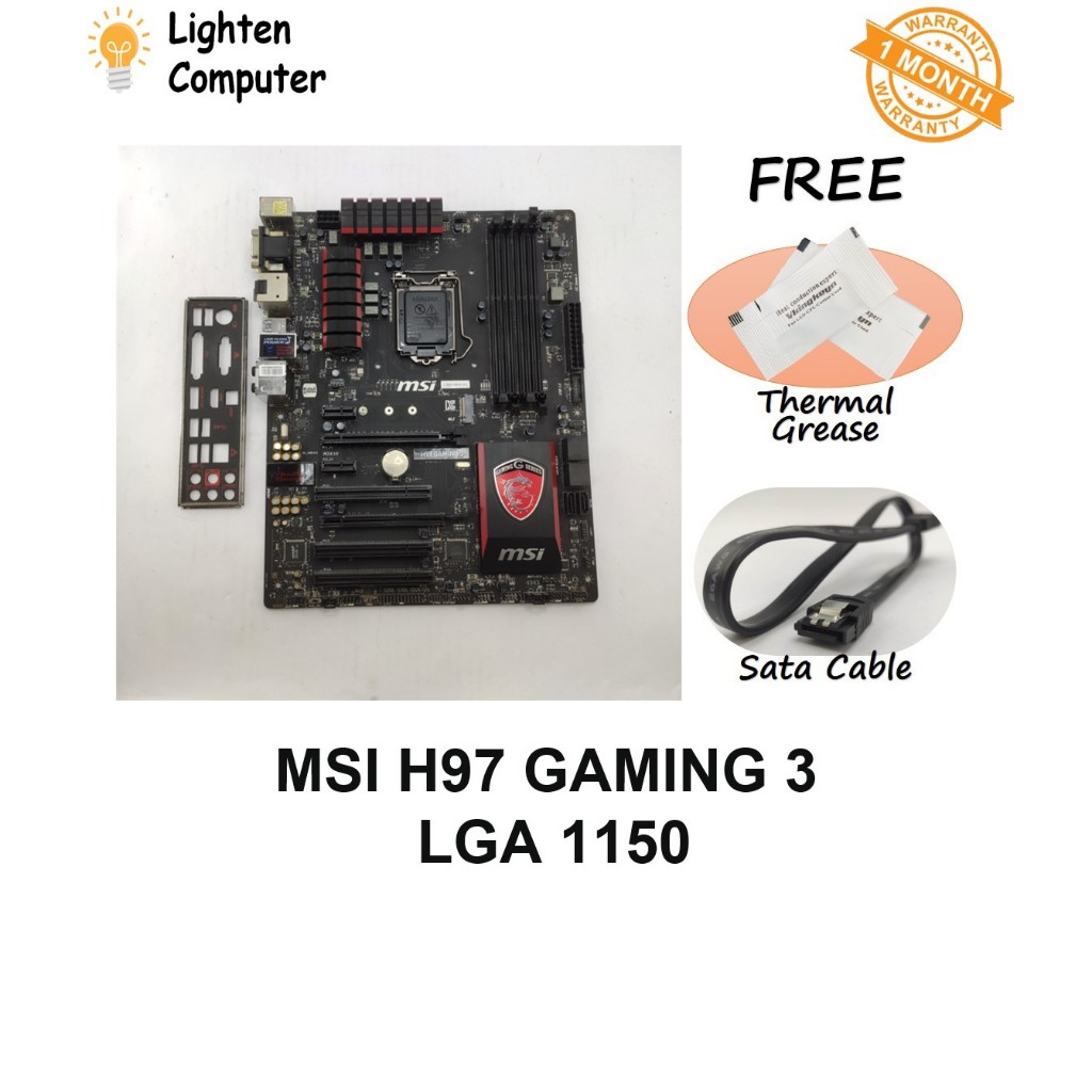 เมนบอร์ดUSED MSI H97 GAMING 3 / PC MATE | ชม.97 | แอลจีเอ 1150 | อินเทลรุ่นที่ 4 | เอทีเอ็กซ์