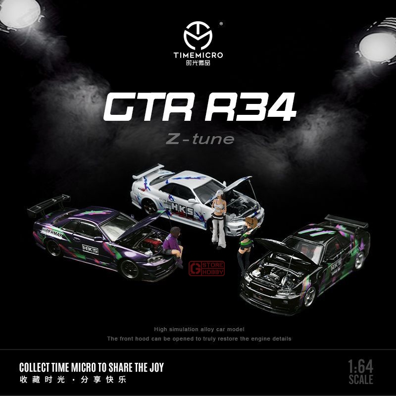 TIME MICRO 1/64 Nissan Skyline GTR-R34 Z-Tune HKS
