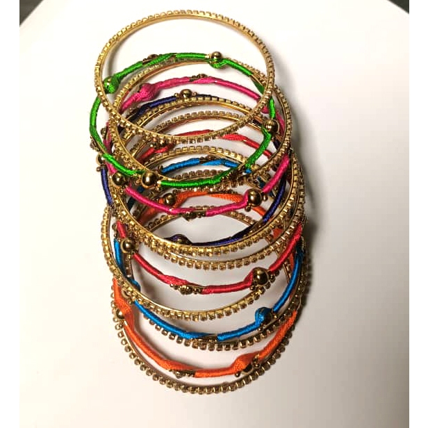 กําไลข้อมือด้ายไหมโลหะ/ Gelang Tangan / กําไลอินเดีย