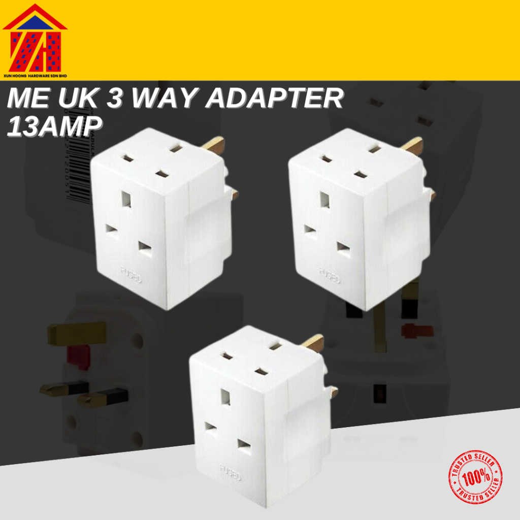 L MALL ME UK 3 Way Adapter 13amp