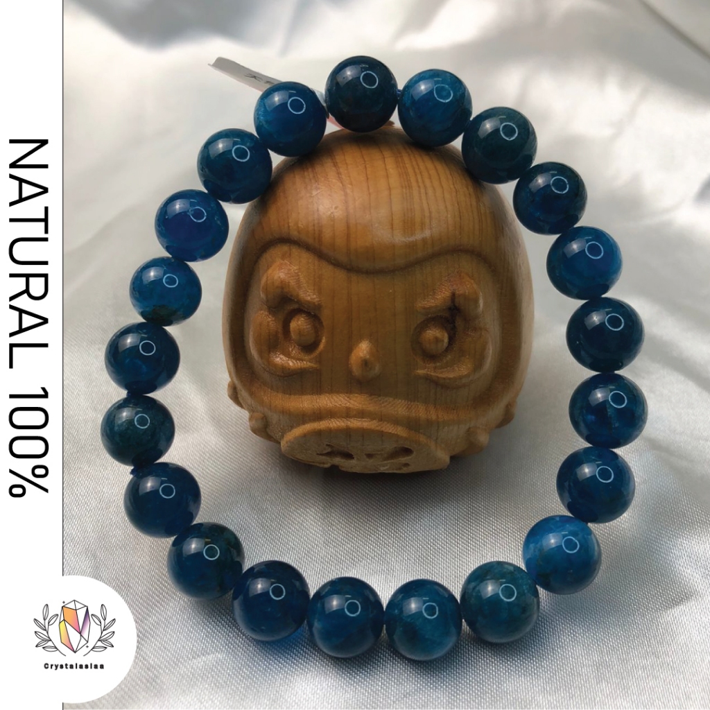 🔥 คุณภาพระดับพรีเมียม Blue Apatite / 高品质拼接灰水คริสตัล