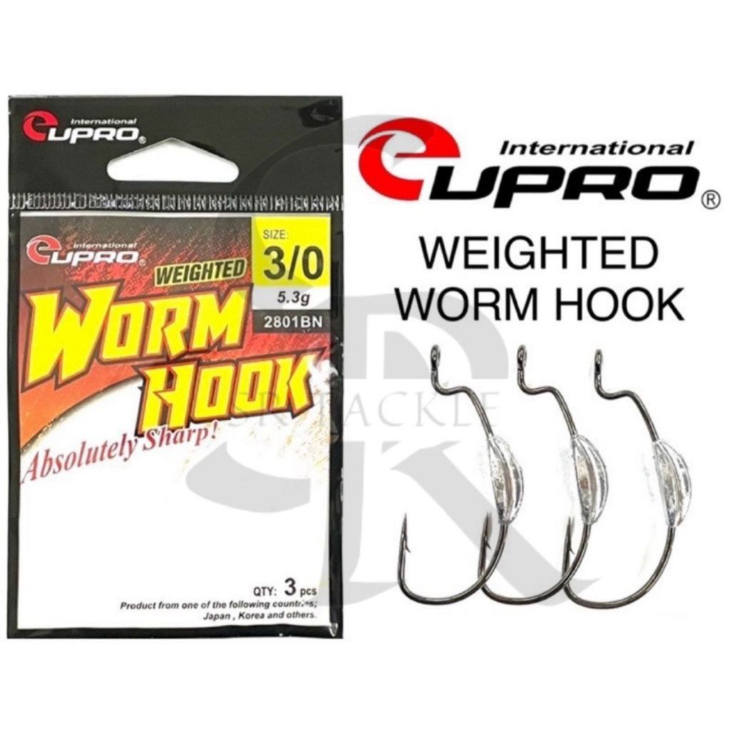 EUPRO น้ําหนักหนอน Hook Jig Head สําหรับเหยื่อตกปลาพลาสติกอ่อน 2801BN