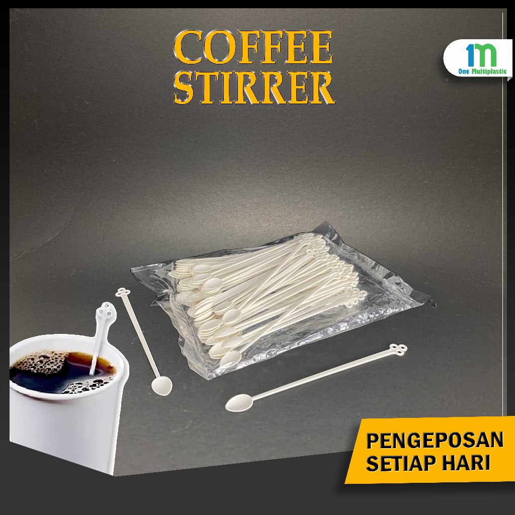 กาแฟ Stirrer Cafe กาแฟพลาสติก 100 ชิ้น Sudu Kacau Kopi Bancuh