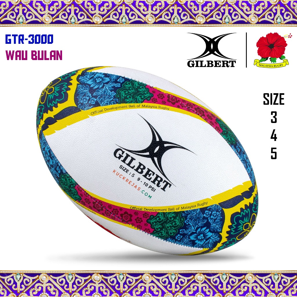 *มาใหม่* Gilbert GTR-3000 Wau Bulan Official Rugby Ball Bola Ragbi (ขนาด 3, 4, 5)