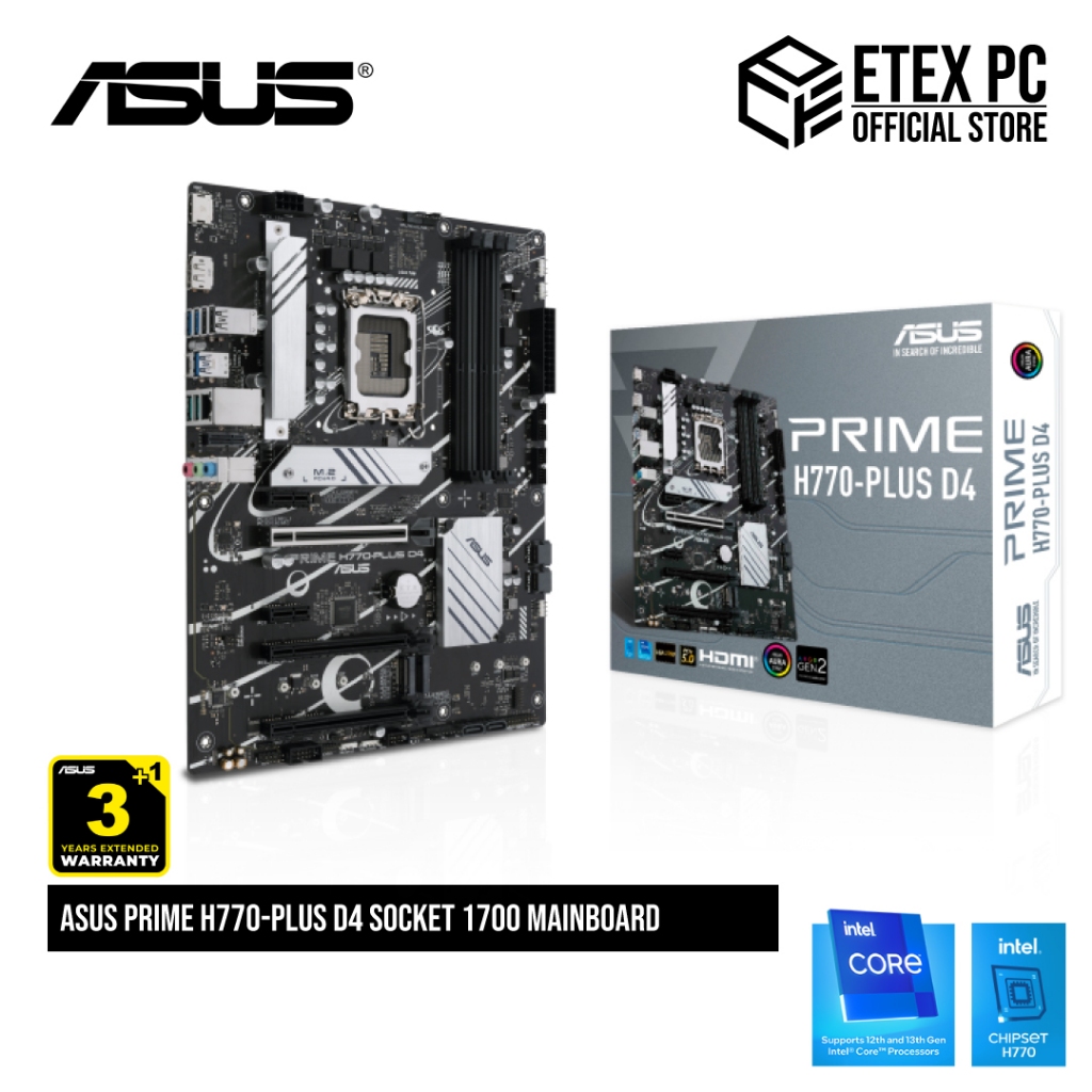 ASUS Prime H770-PLUS D4 ซ็อกเก็ต 1700 เมนบอร์ด PRIME H770-PLUS D4
