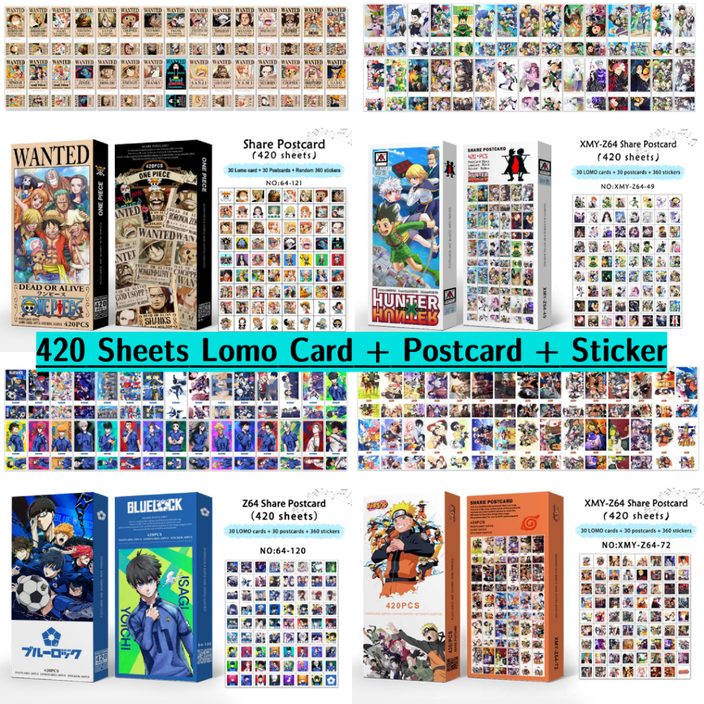 12 ประเภท Animes Series 420 แผ่น Lomo Card & Postcard & Sticker Share Postcard