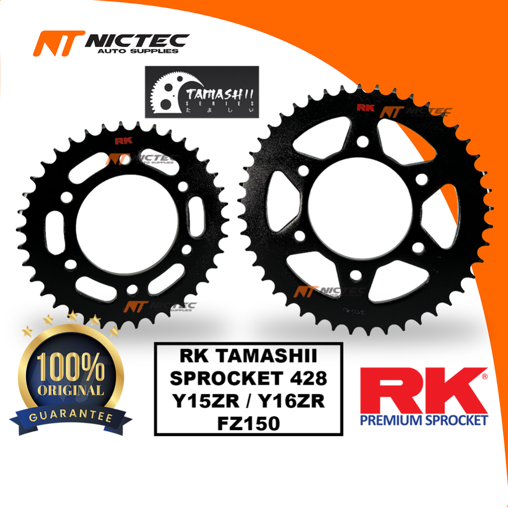 RK TAMASHII SpROCKET 428 Y15ZR Y16ZR FZ150 RK PREMIUM SpROCKET JAPAN
