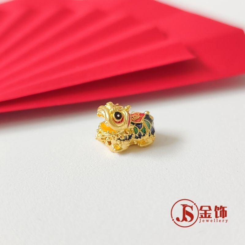 Js Jewellery 999 Gold Dance Lion Bead Charm 999 Gold Dance Lion Bead Charm