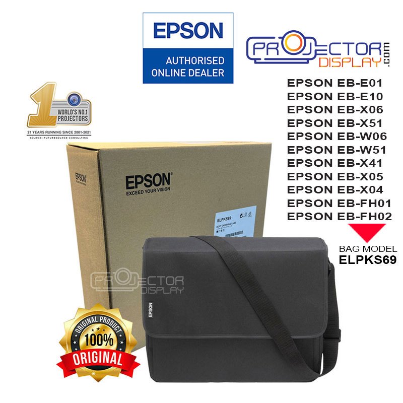 Epson Projector Soft Carrying Case ELPKS69/กระเป๋า, สําหรับ EB-E01 EB-E10 EB-X06 EB-X51 EB-W06 EB-W5