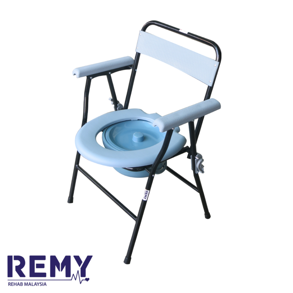 คุณภาพสูงสุด REMY ECON FOLDING COMMODE CHAIR พร้อมผู้สนับสนุน